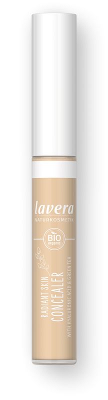 Lavera Radiant Skin Concealer Ivory 01 in 5.50ml tube, showing the makeup product with applicator and packaging.
