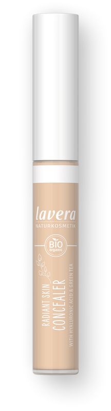 Lavera Radiant Skin Concealer Light 02 in 5.50ml tube, natural makeup product for brightening and covering imperfections.