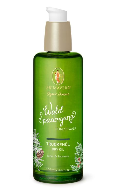 Primavera Forest Walk Dry Oil 100ml for body care, featuring a natural, nourishing formula with forest-inspired scent.