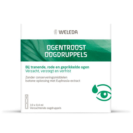 Weleda Ogentroost eye drops ampoules, 10 pack, for eye washing and soothing eye care.