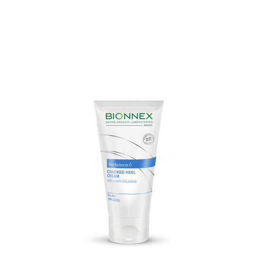 Bionnex Perfederm intensive cracked heel cream in 50ml tube, nourishing foot care product for dry and cracked heels.