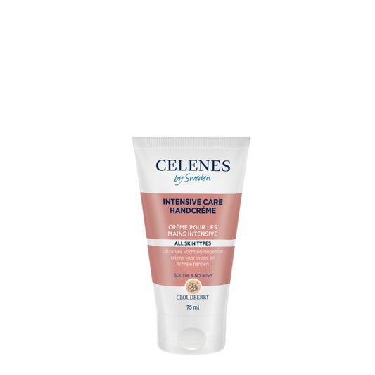 Celenes Cloudberry hand cream 75ml, nourishing hand care with a creamy texture, featuring cloudberry extract and gentle moisturizing ingredients.