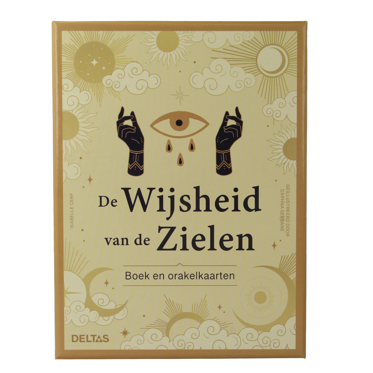 Deltas Wijsheid van de Zielen boek en kaarten set, spiritual guidance with a book and deck of cards, designed for introspection.