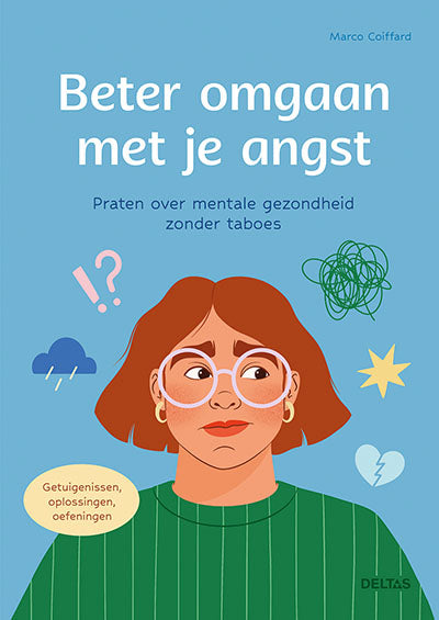 Deltas book titled "Beter omgaan met je angst" showing the cover with title and author details.
