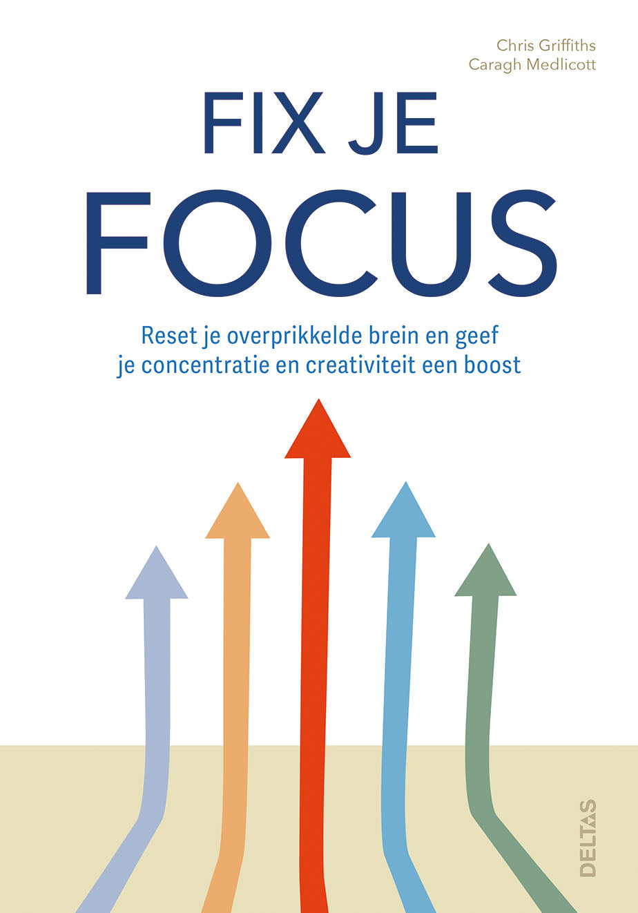Deltas Fix je focus 1 Boek, Dutch language educational book with text and illustrations on the cover.