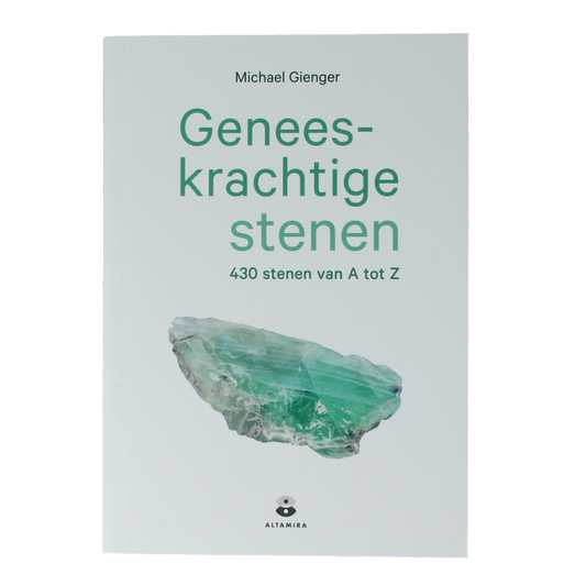 Cover of Gottmer Geneeskrachtige Stenen book showing colorful illustrations and title on a white background.