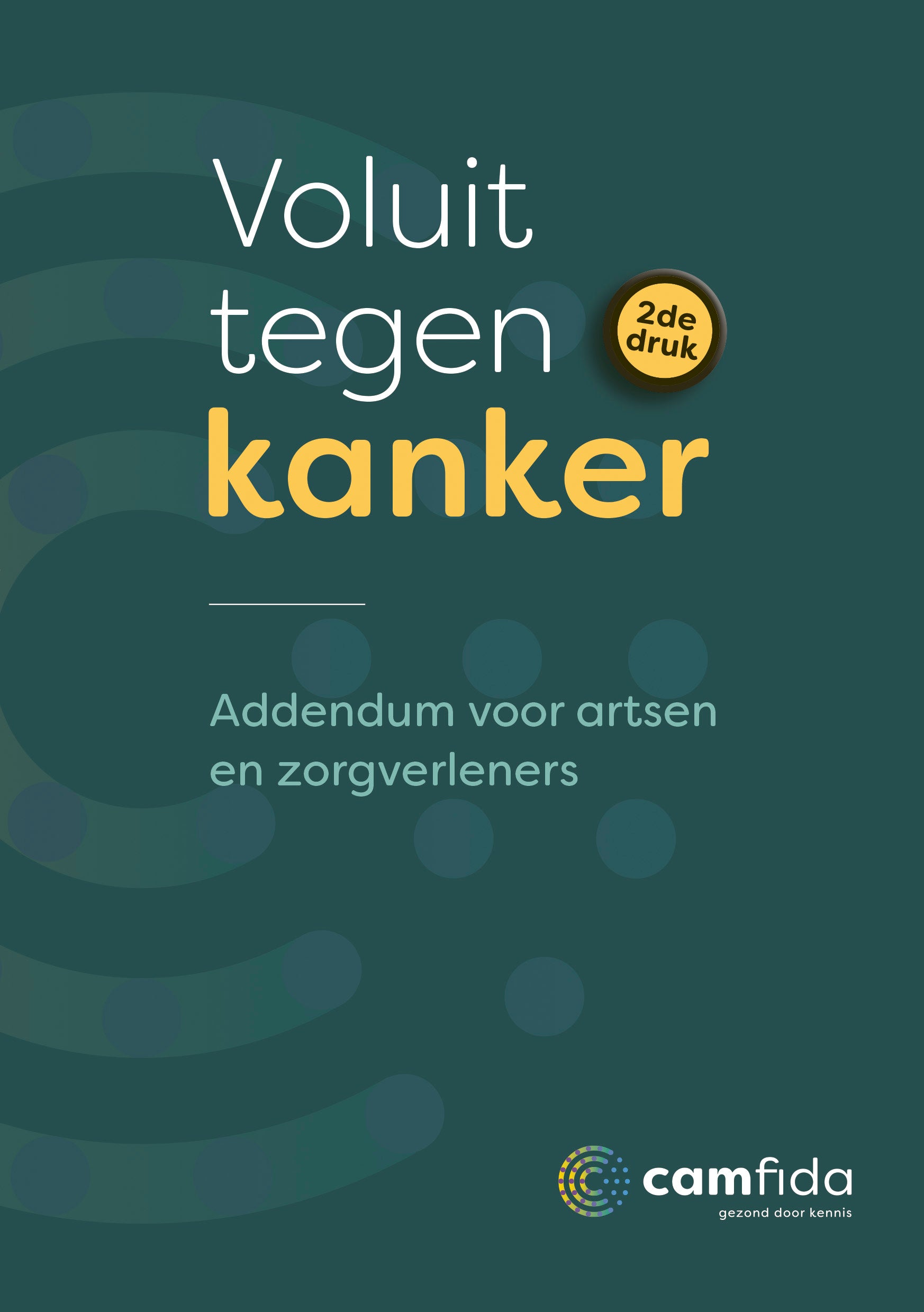 Camfida Addendum voluit tegen kanker book cover with ISBN 9789464079876, featuring a professional design and title text.
