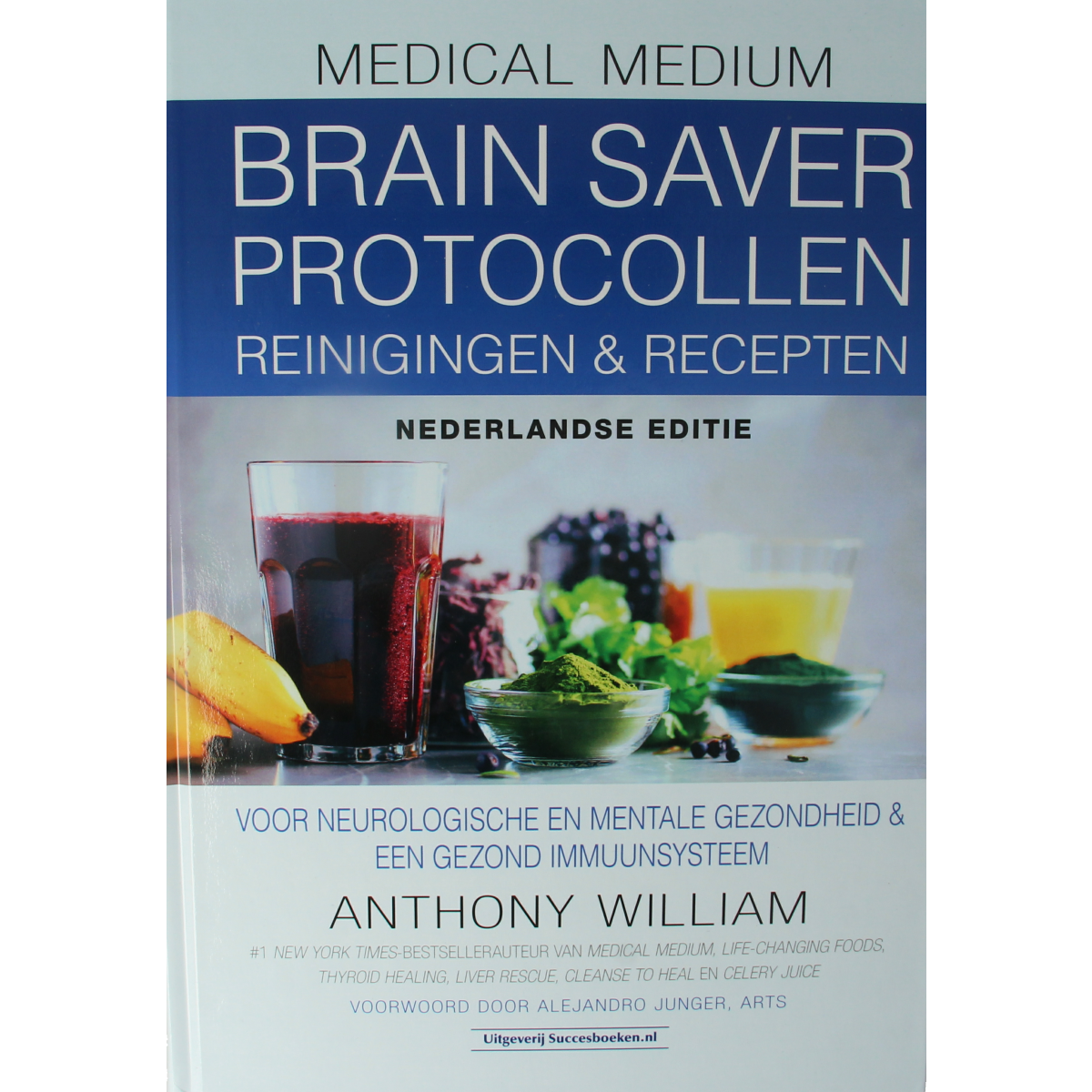 Succesboeken Medical Medium Brain Saver Protocols book cover, featuring title and branding for brain health guidance.