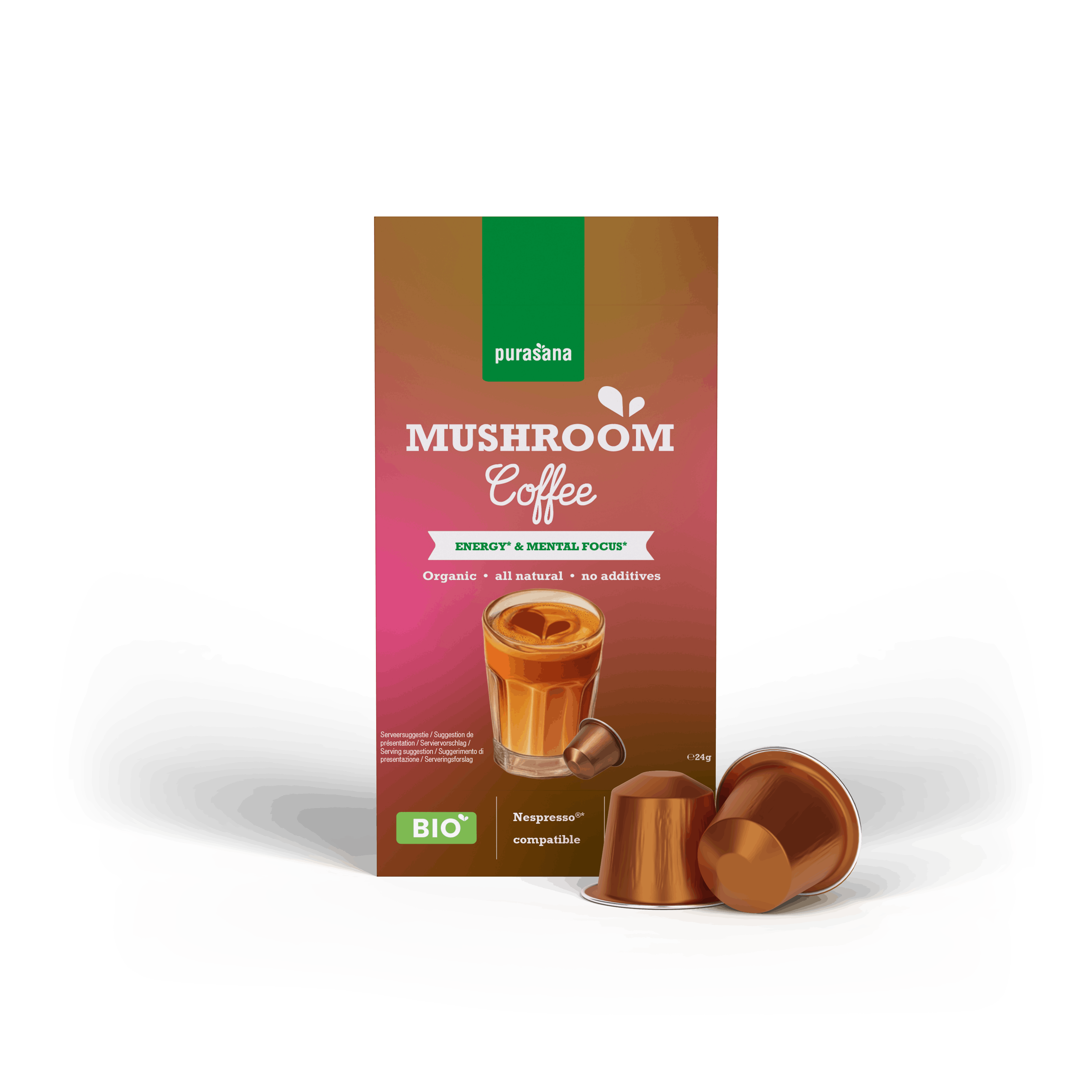 Purasana Purasana Instant Mushroom Koffie Capsules BIO 16.00 Capsules