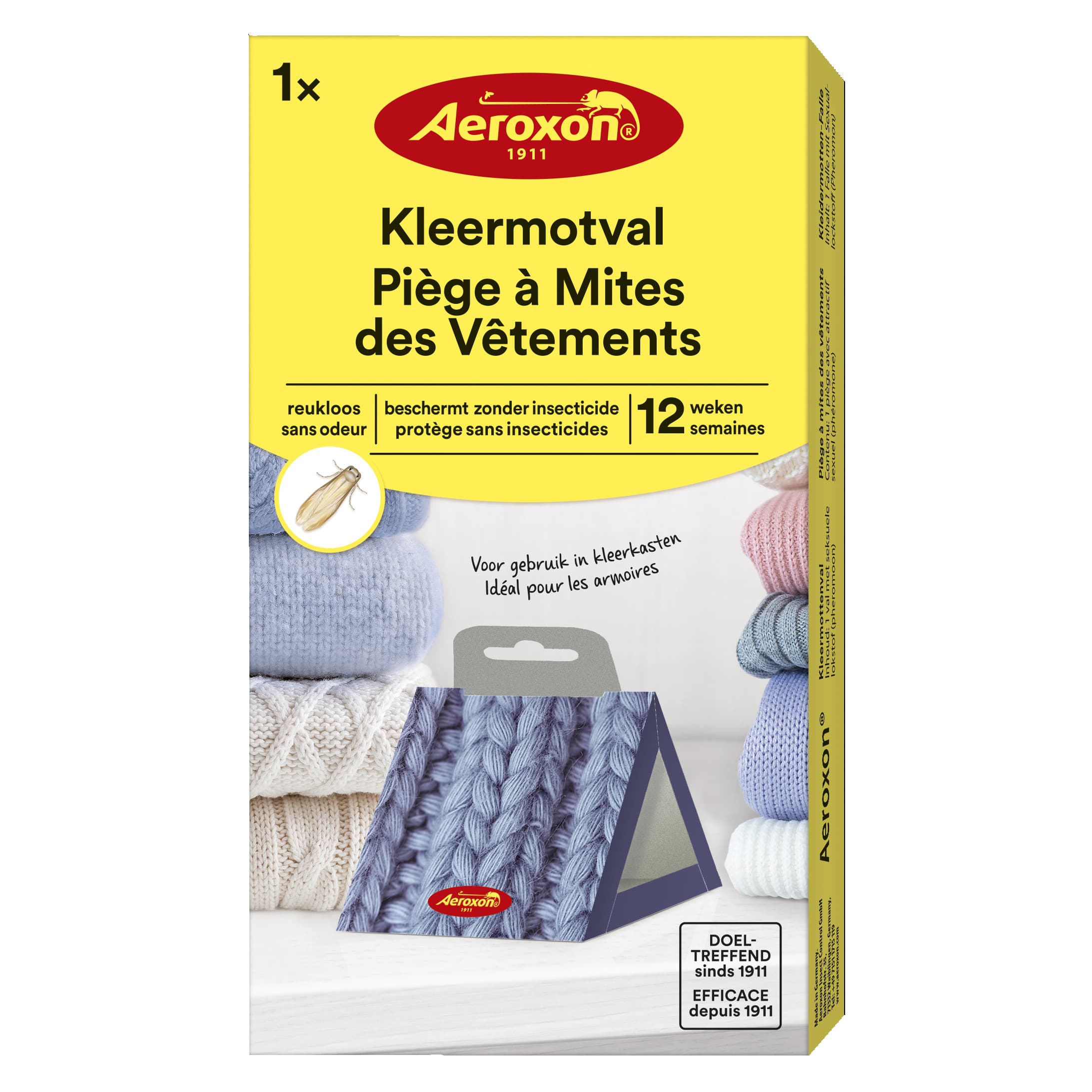 Aeroxon Wonen en Comfort 1.00 Stuks Aeroxon Kleermottenval 1.00 Stuks