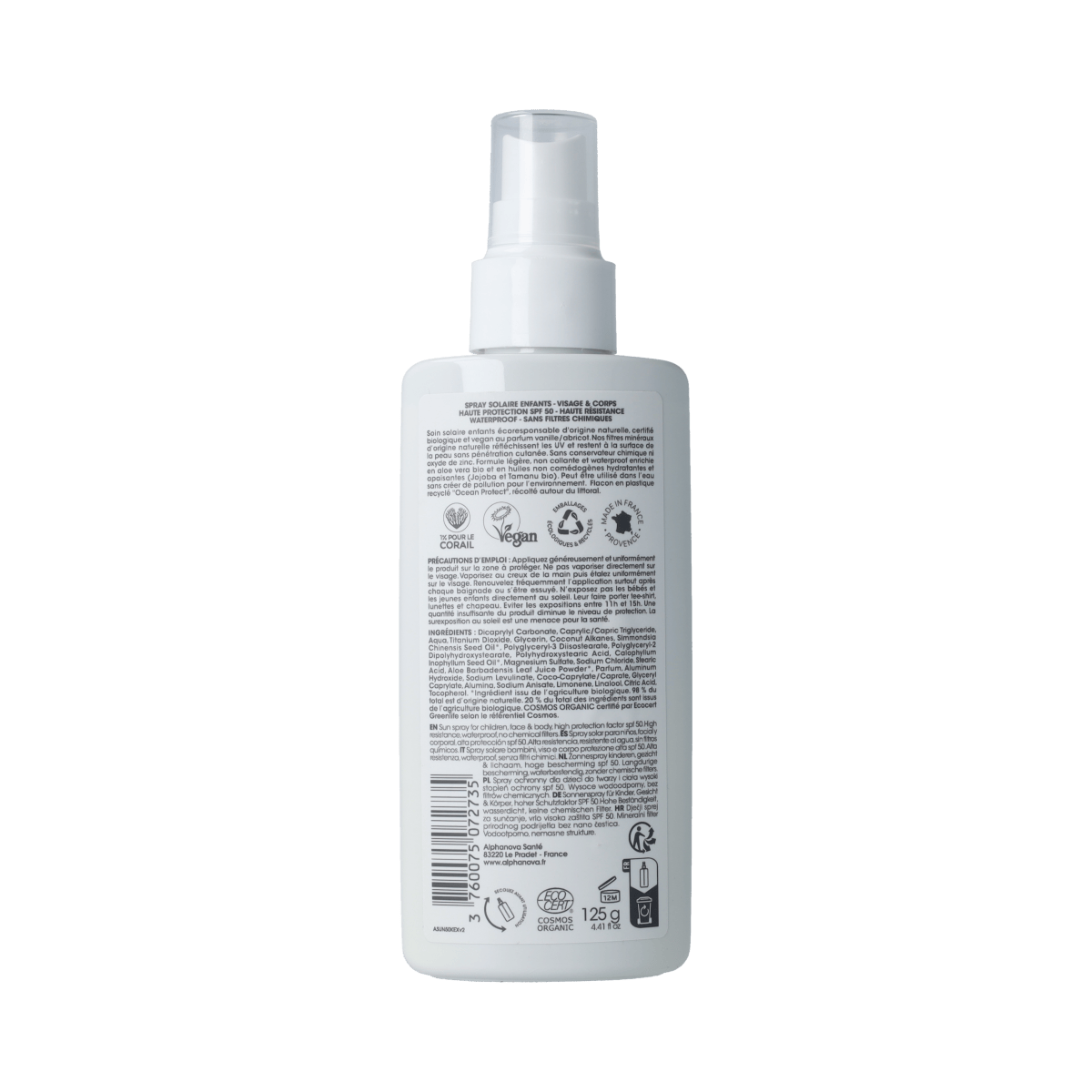 Alphanova Sun Zonnen 125.00 Gram Alphanova Sun Zonnespray kids SPF50  125.00 Gram
