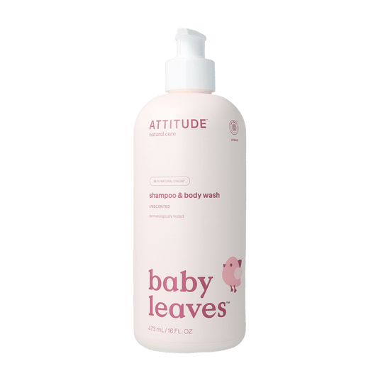 Attitude Baby en Peuter Verzorging 473.00 Milliliter Attitude Shampoo 2 in 1 baby leaves parfum vrij 473.00 Milliliter