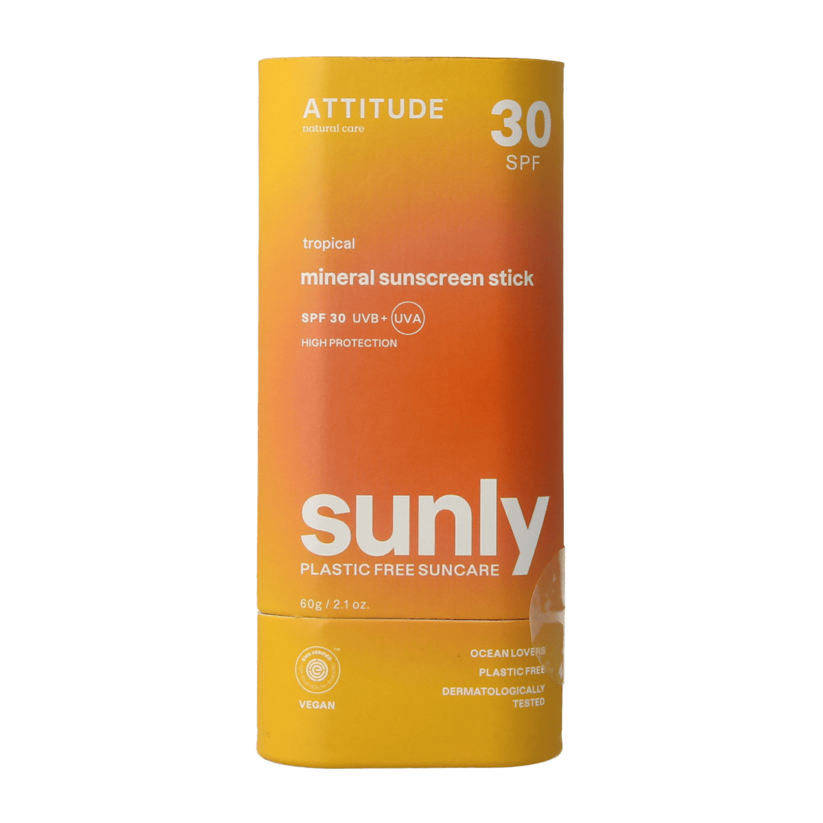 Attitude Zonnen 60.00 Gram Attitude Sunly zonnebrandstick SPF30 tropisch 60.00 Gram
