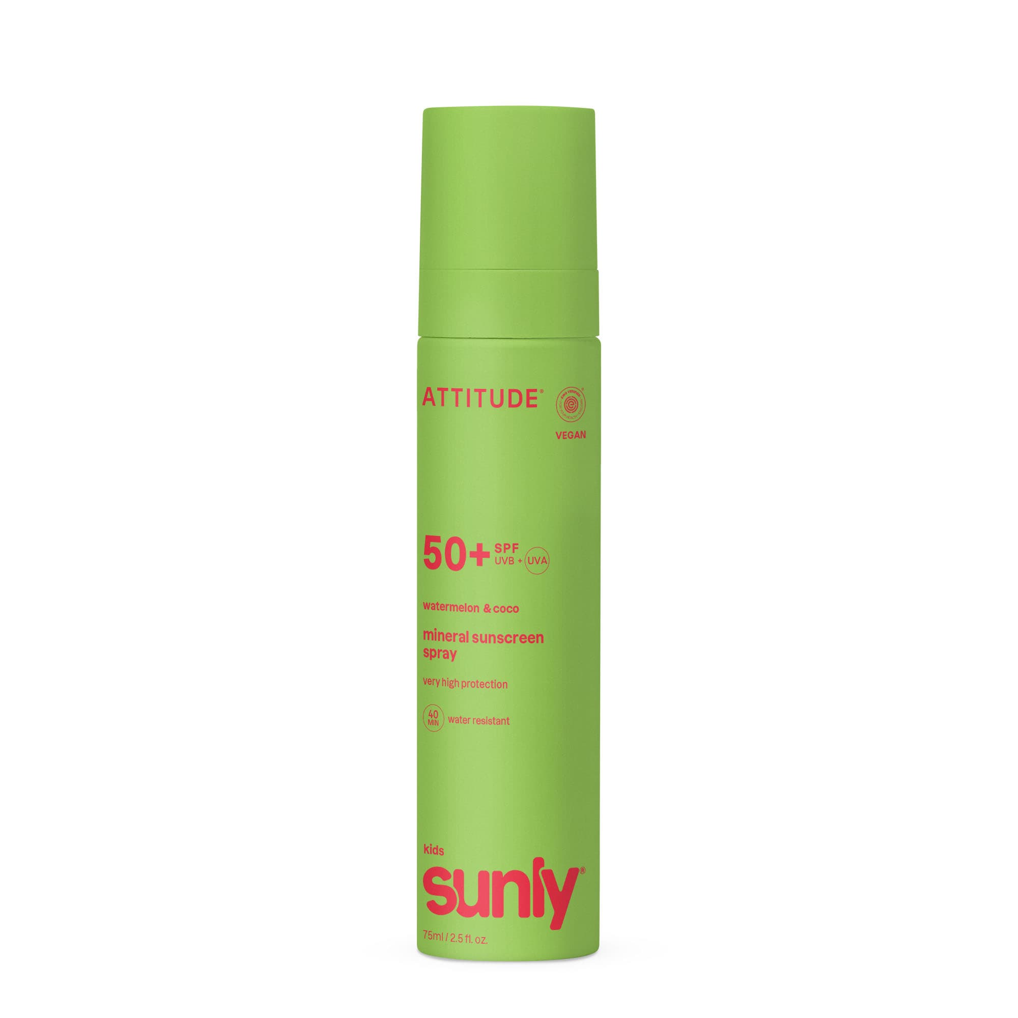 Attitude Zonnen 75.00 Milliliter Attitude ATT SUNLY Sunscreen spray Kids SPF50 watermelon 75.00 Milliliter