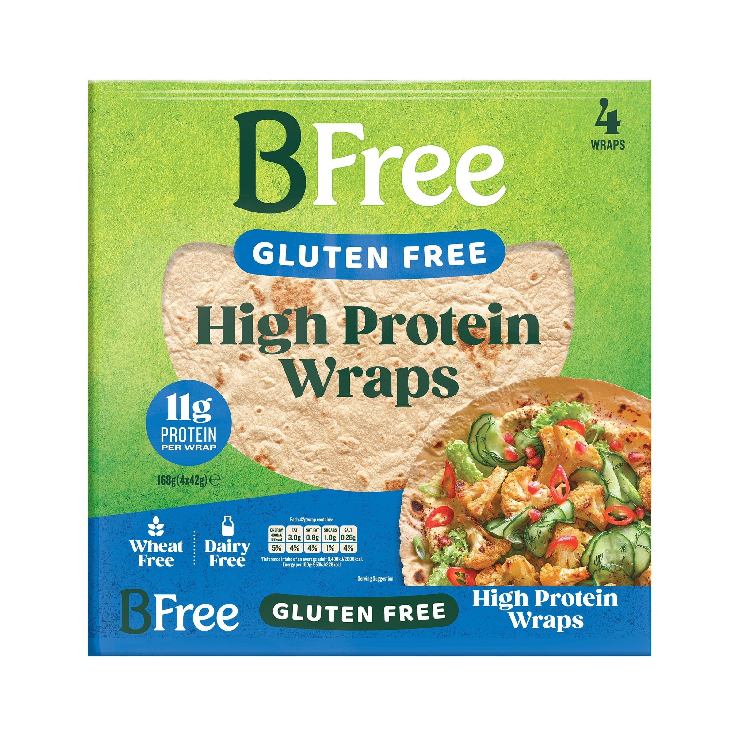 BFree Pizza en Wraps 168.00 Gram BFree Wraps high protein 168.00 Gram