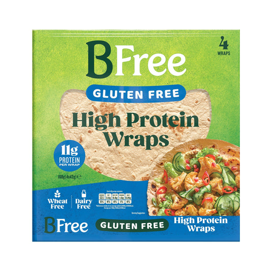BFree high-protein pizza wraps, 168 grams, soft and flexible wraps ideal for making pizza or wraps.