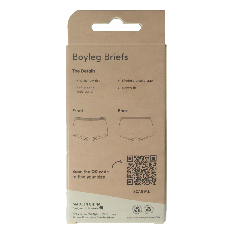Black Boody women's boyleg slip in size L, made from comfortable, eco-friendly fabric, displayed flat on a white background.