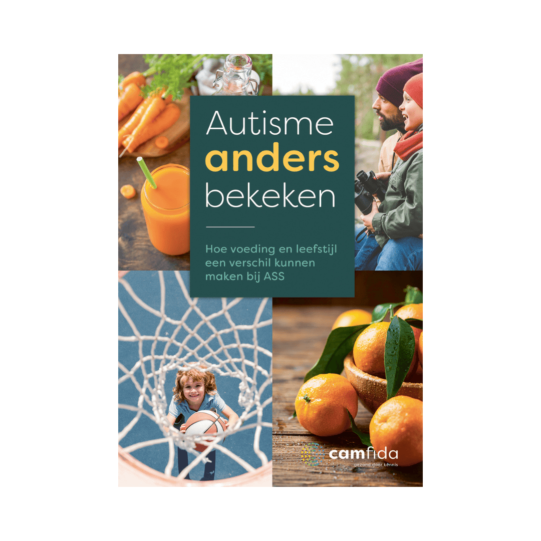 Camfida Basis autisme anders bekeken book cover, educational book on autism by Camfida, featuring colorful design and title text.