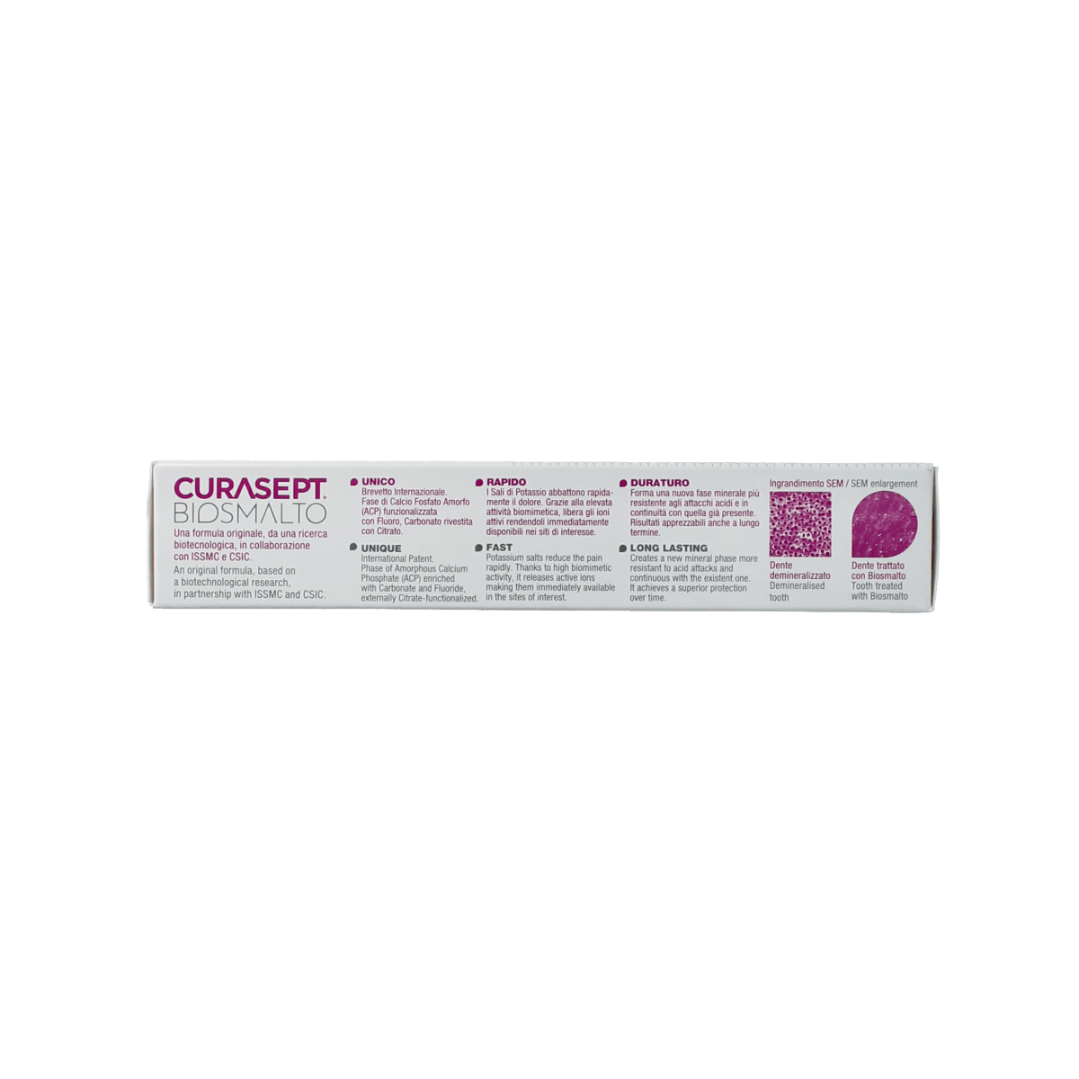Curasept Biosmalto Mousse Sensitive toothpaste in 50ml tube, gentle formula for sensitive teeth and enamel protection.