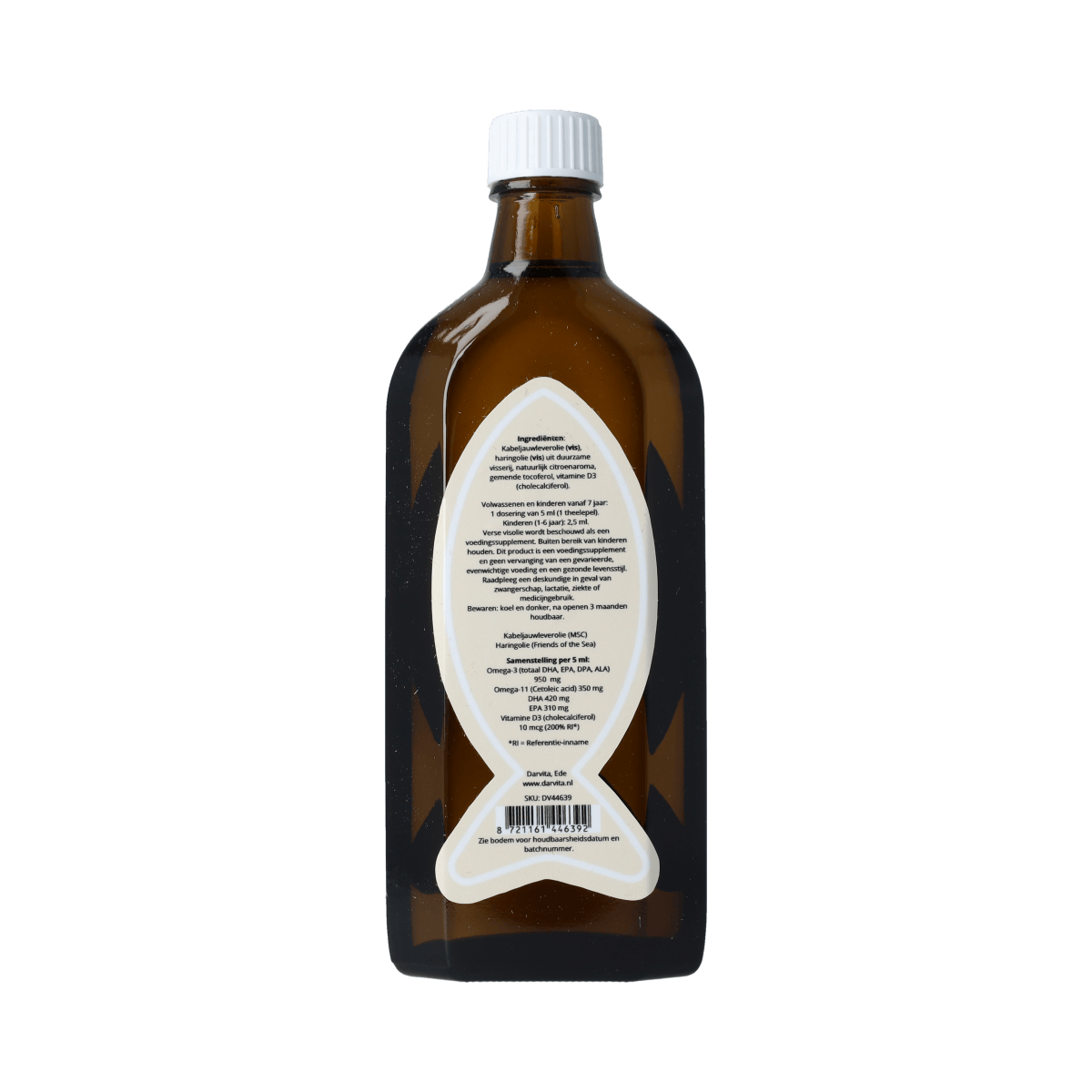Darvita Omega 3+11 Vetzuren bottle, 250ml, showing the Darvita brand label and product packaging.