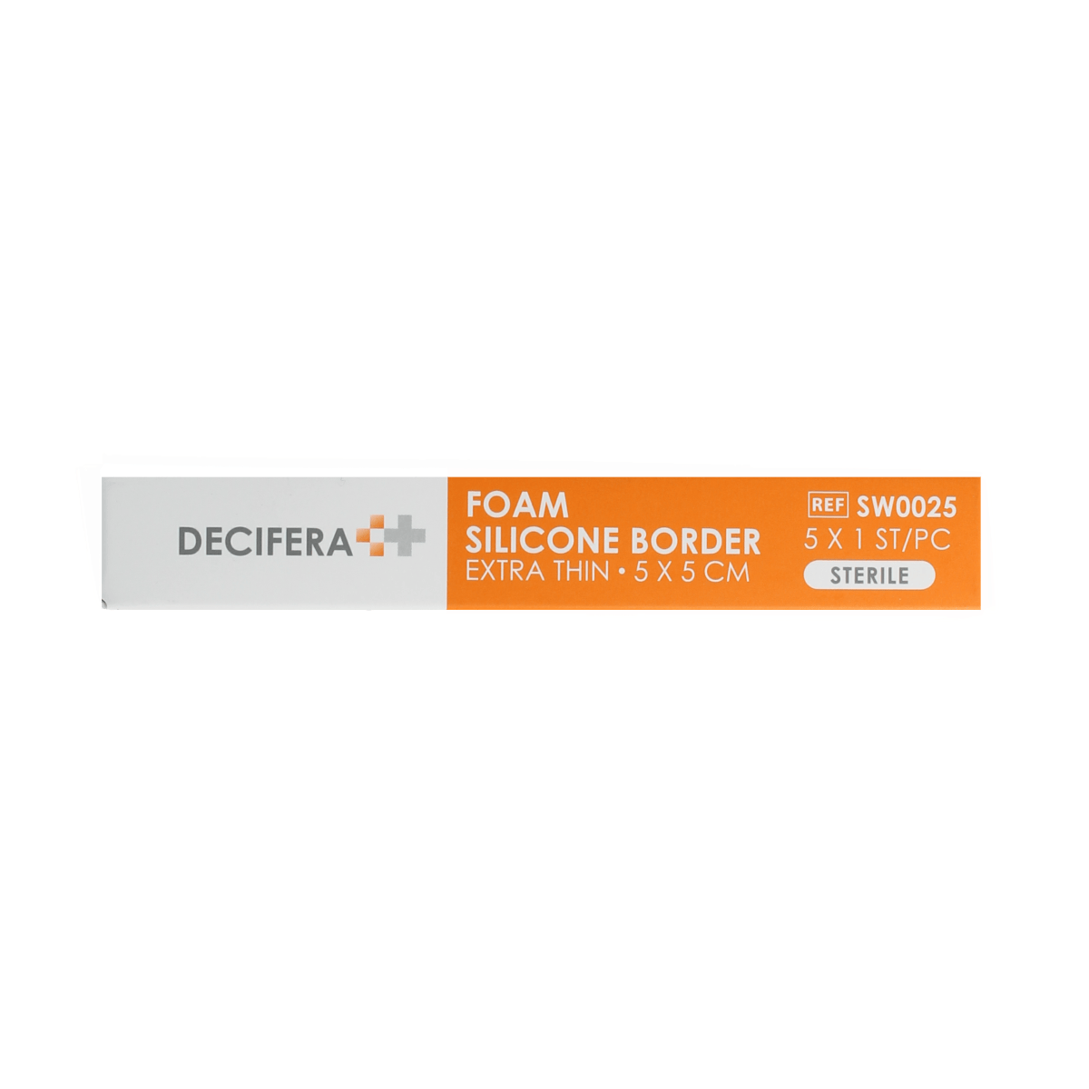 Decifera foam silicone border disinfectant pads, extra thin 5x5cm, set of 5 for medical or cleaning applications