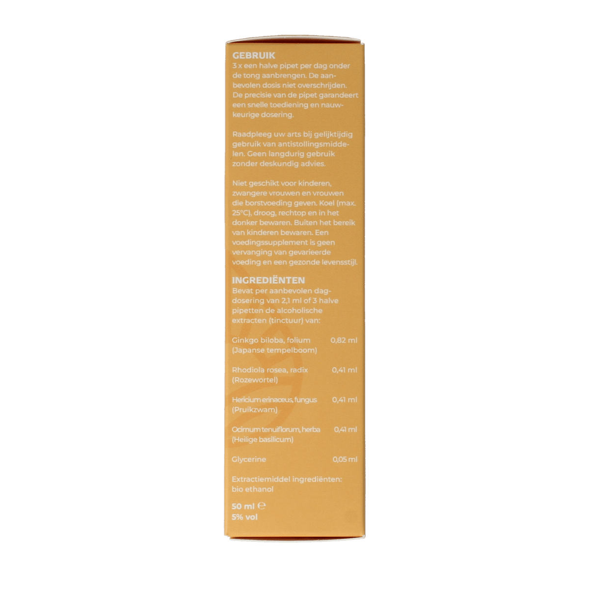 DRUP Kruiden paddenstoelextract focus in a 50ml bottle, herbal supplement from DRUP, with a dark amber liquid inside.