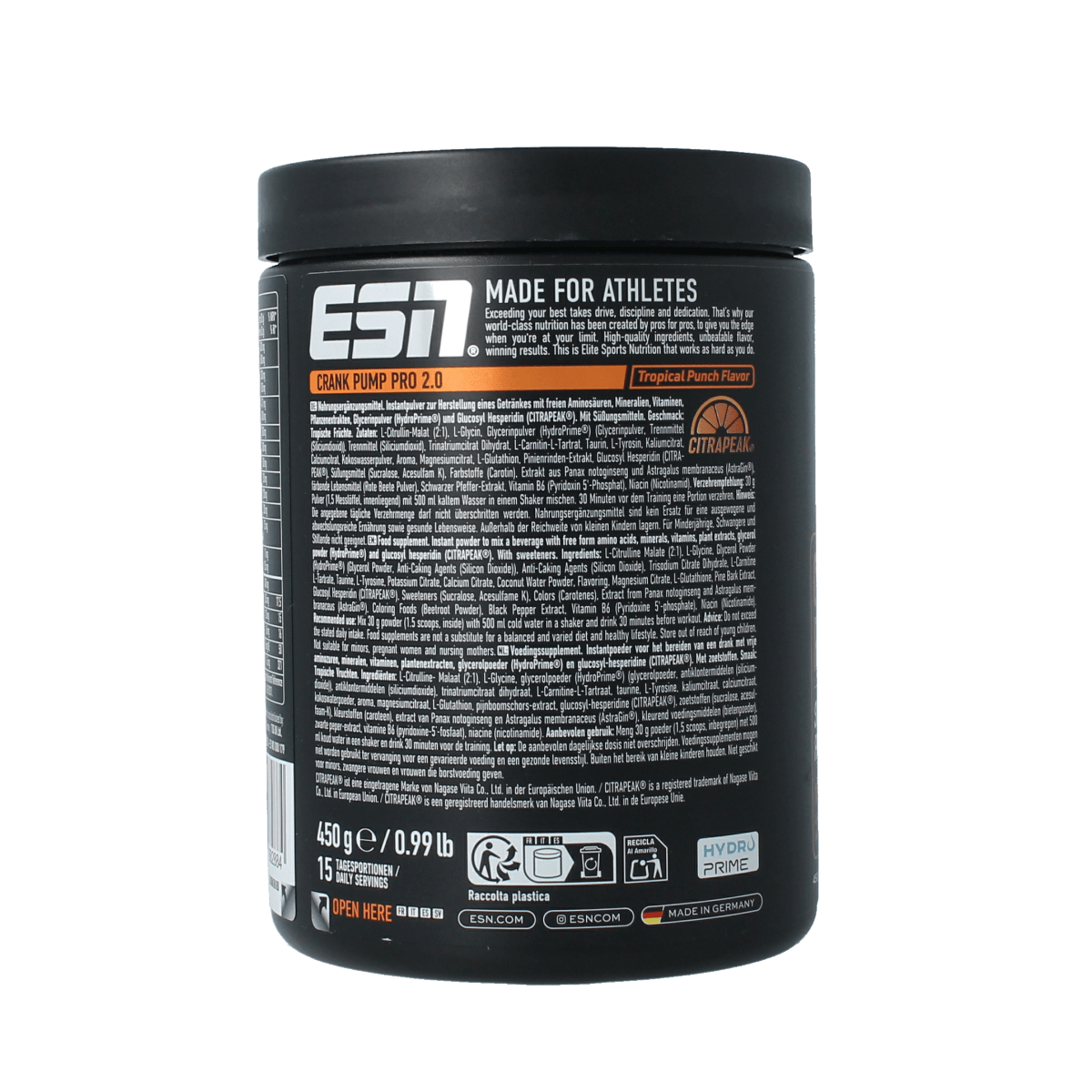 ESN Aminozuren 450.00 Gram ESN Crank pump pro 2.0 tropical punch 450.00 Gram