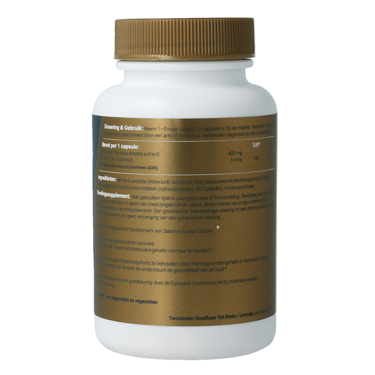 Fittergy Berberine Optima MRC vegetarian capsules, herbal supplement in a bottle, designed for health and wellness.