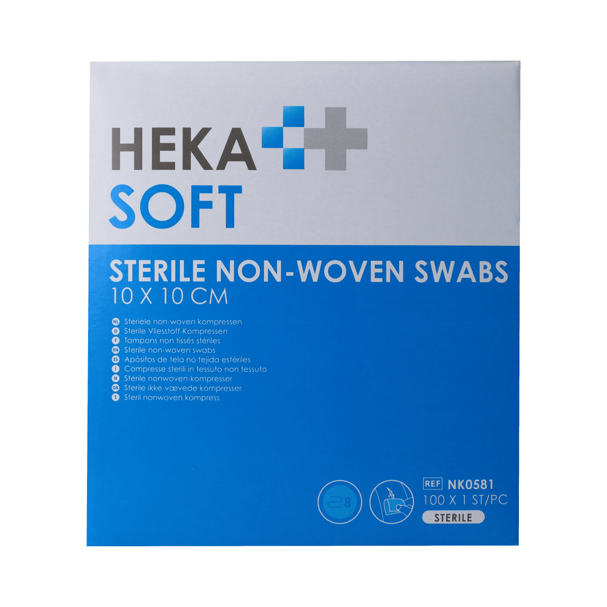 Heka Soft Gazen en Kompressen 100.00 Stuks Heka Soft Non-woven kompres 10 x 10cm 100.00 Stuks