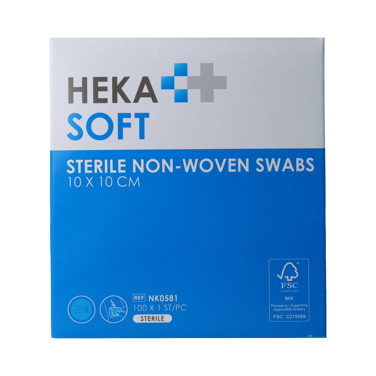 Heka Soft Gazen en Kompressen 100.00 Stuks Heka Soft Non-woven kompres 10 x 10cm 100.00 Stuks