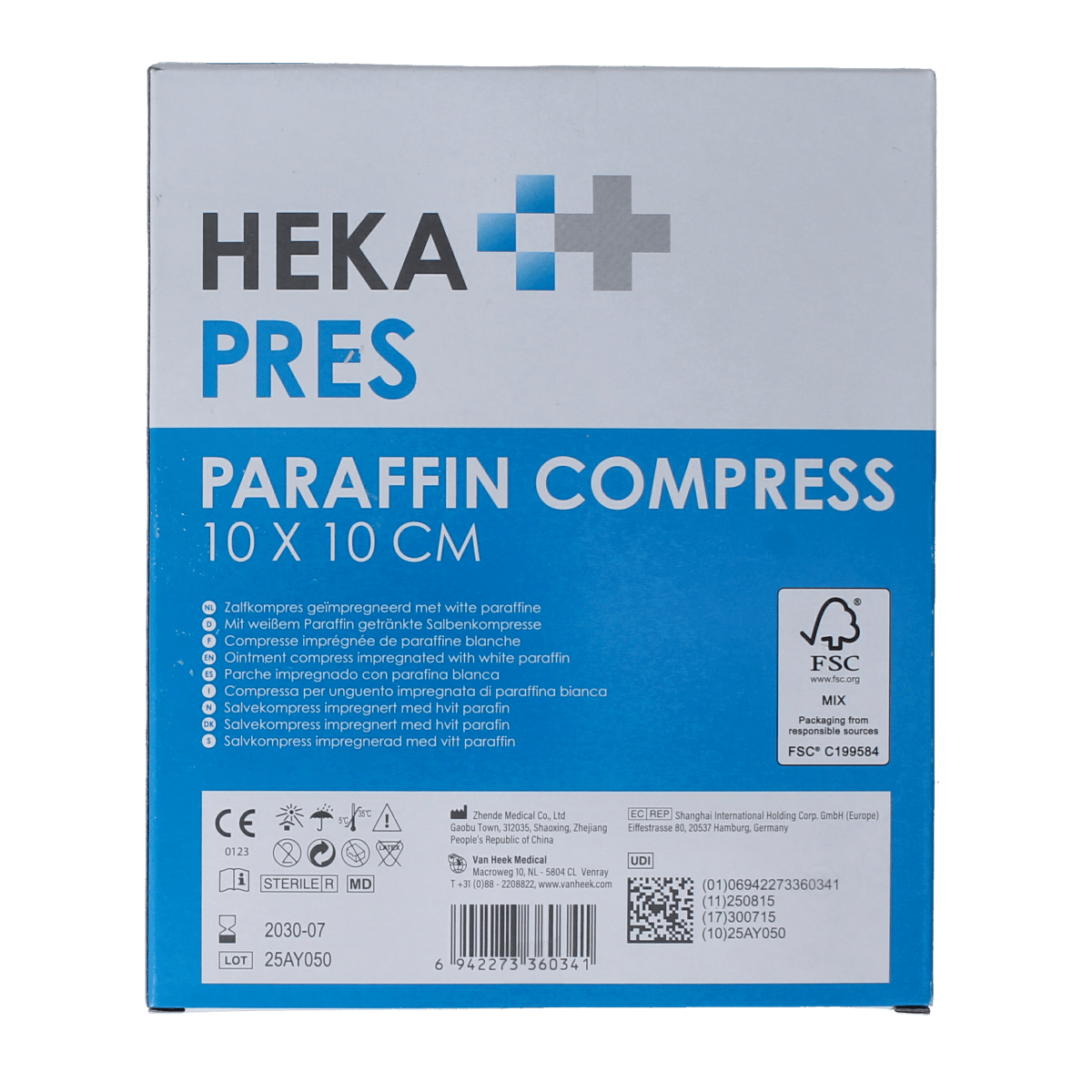 Hekapres Gazen en Kompressen 10.00 Stuks Hekapres Zalfkompres 10x10cm 10.00 Stuks
