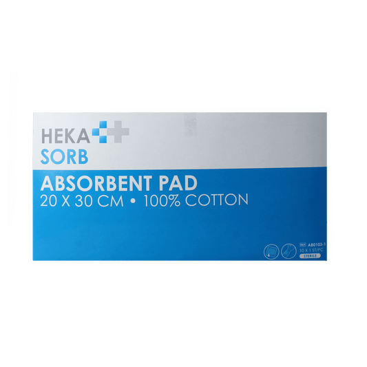 Hekasorb absorberend wondverband 20x30 cm, steriel, pack of 10 for wound care and healing.