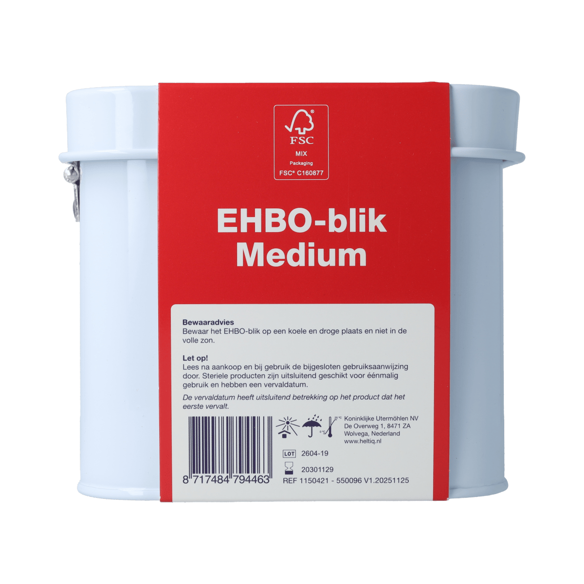 Heltiq EHBO Blik Medium first aid kit with 1.00 Stuks, compact emergency medical set from Heltiq.
