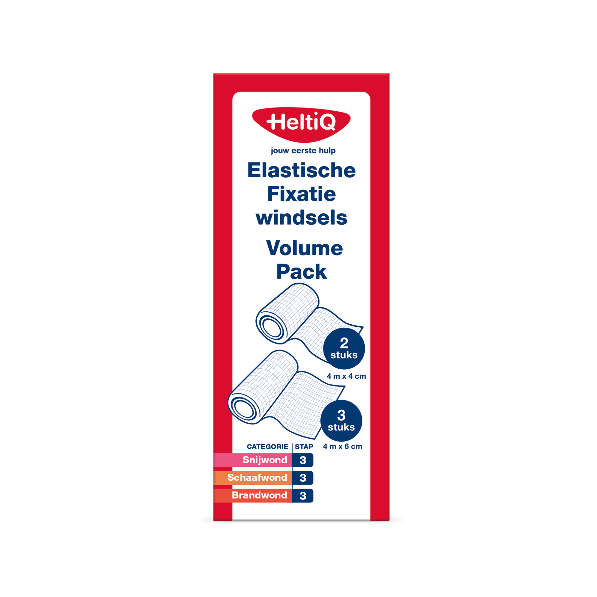 Heltiq elastic fixation bandages in a pack of 5, durable and stretchable windsels for medical support or injury stabilization.