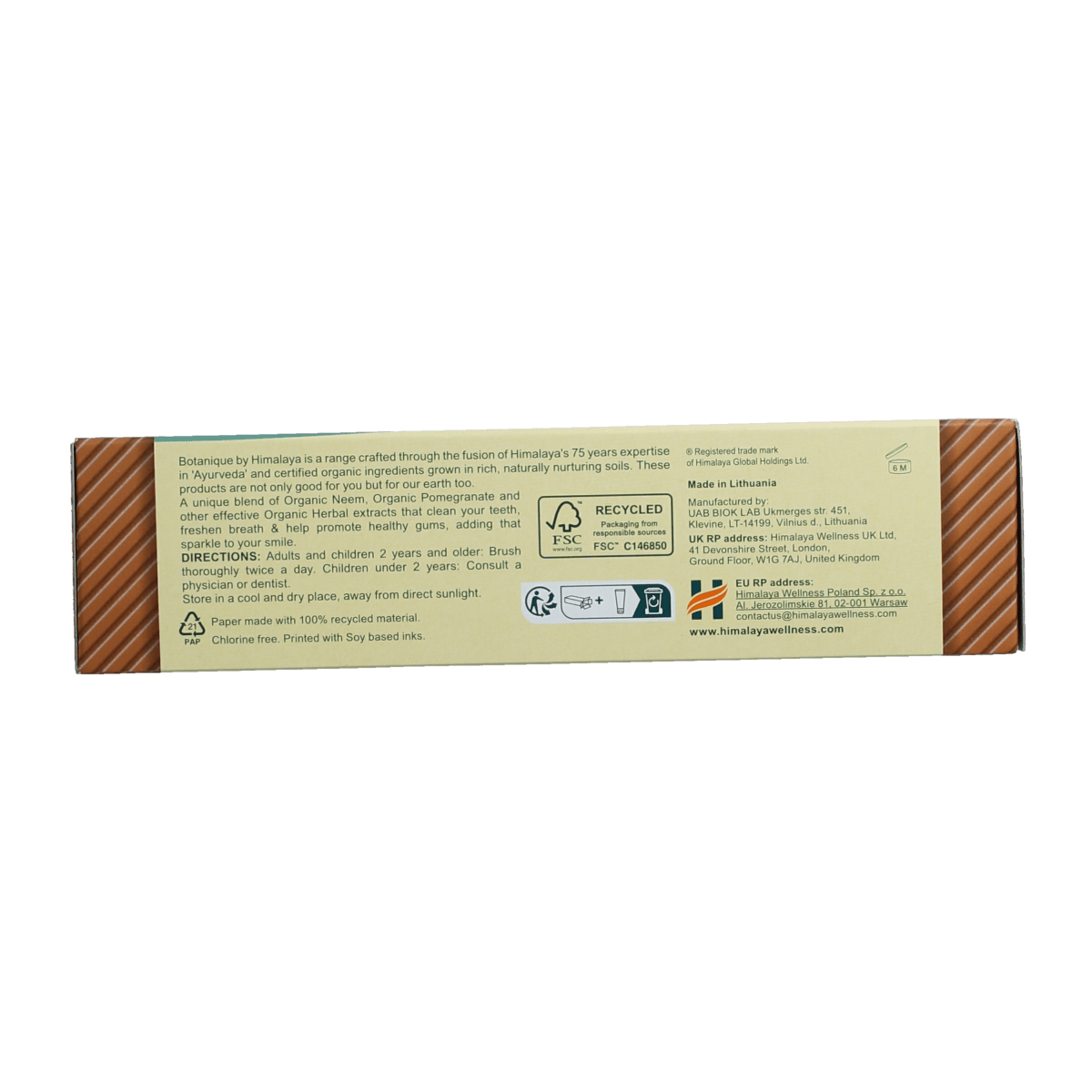 Himalaya Neem Pomegranate toothpaste in 150g tube, natural herbal toothpaste with neem and pomegranate for oral health