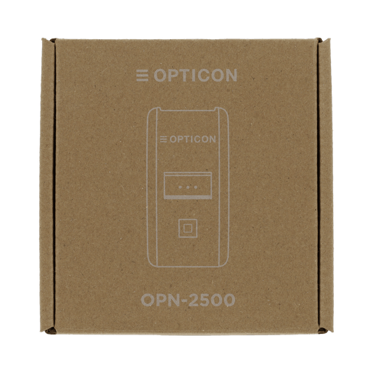 Holland Pharma Opticon OPN-2500 handscanner for office use, black handheld barcode scanner with ergonomic design.