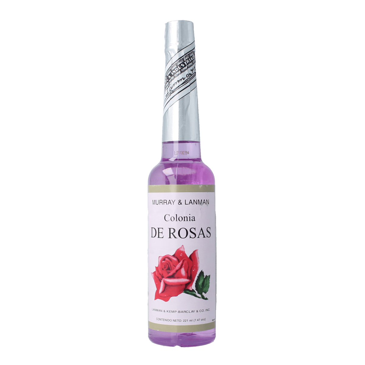 Lanman & Kemp Rozen Cologne bottle, 221 ml, elegant glass container with floral-inspired fragrance packaging.