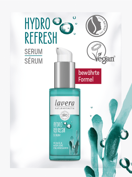 Lavera Hydro Refresh Serum sample for facial skincare, 1 piece, hydrating and revitalizing facial serum from Lavera.