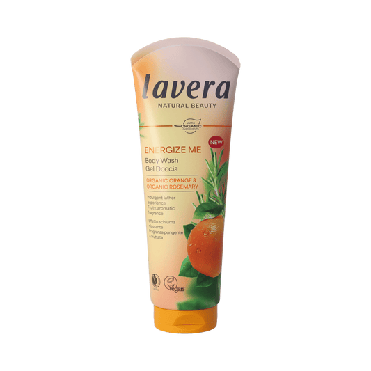 Lavera Energize Me Body Wash in 250ml bottle, natural body cleansing and revitalizing skincare product.