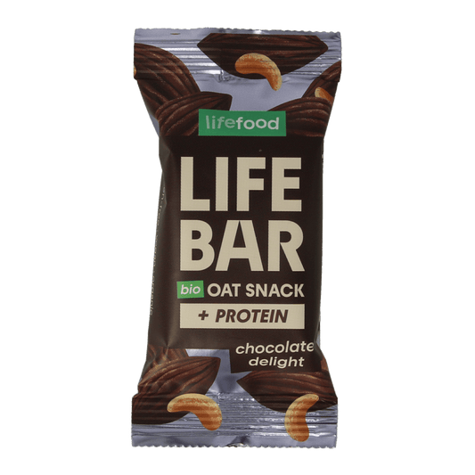 Lifefood Snacks en Tussendoortjes 40.00 Gram Lifefood Lifebar oatsnack proteine chocolate delight bio 40.00 Gram