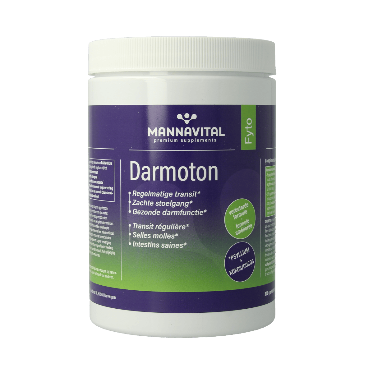 Mannavital Vezels en Enzymen 300.00 Gram Mannavital Darmoton 300.00 Gram