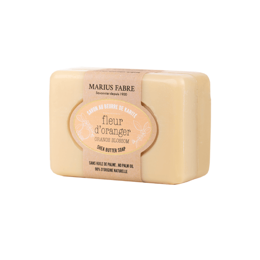 Marius Fabre Zeep Oranjebloesem scented soap bar, 100 grams, with orange blossom fragrance and natural soap ingredients.