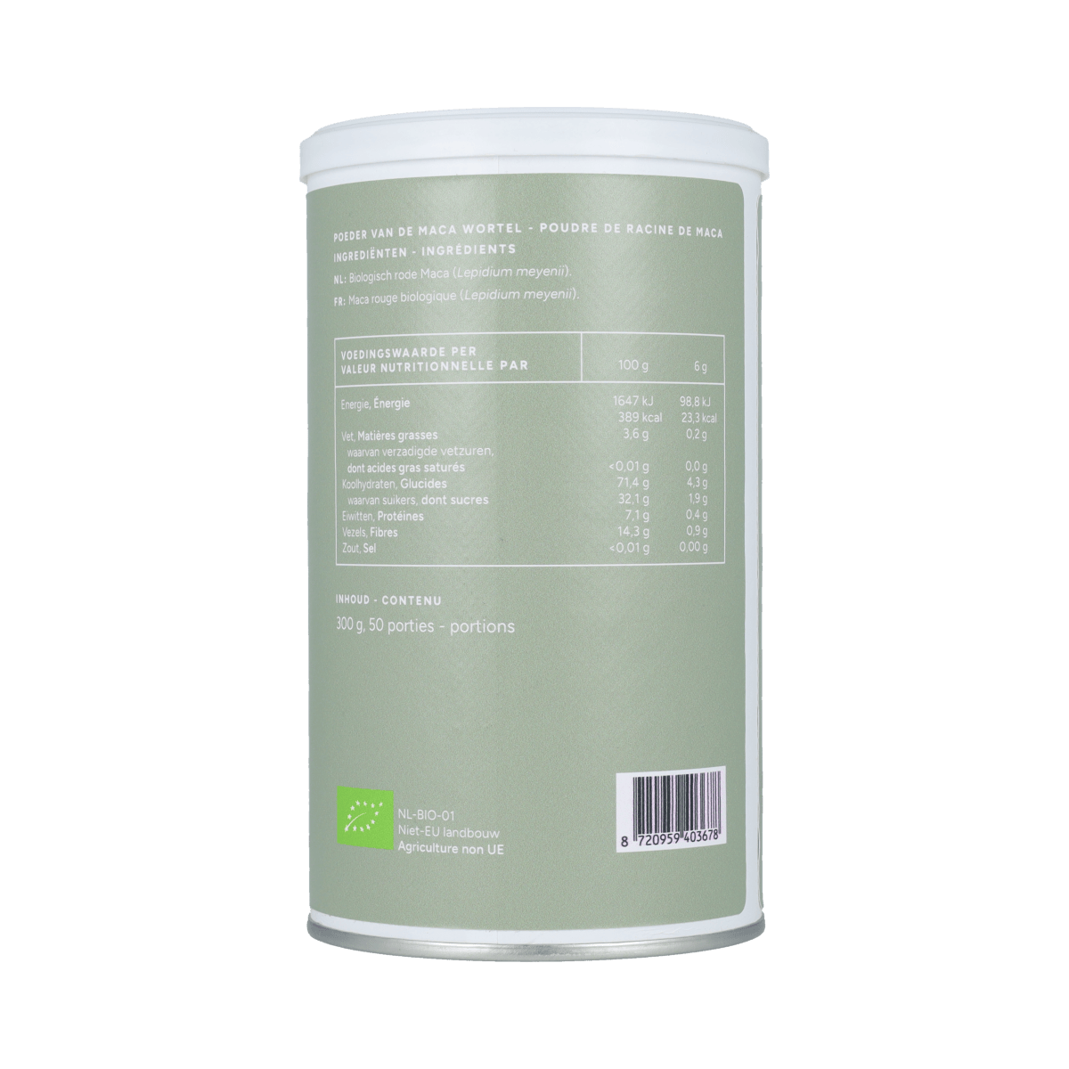 Organic Mattisson Maca Root powder in a 300g bag, raw superfood supplement with vibrant orange powder visible in the image.