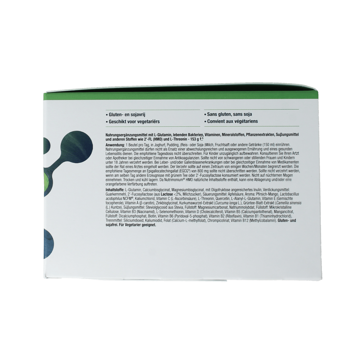 Metagenics Nutrimonium HMO NF multivitamin sachets in a box, dietary supplement for immune support and overall health.