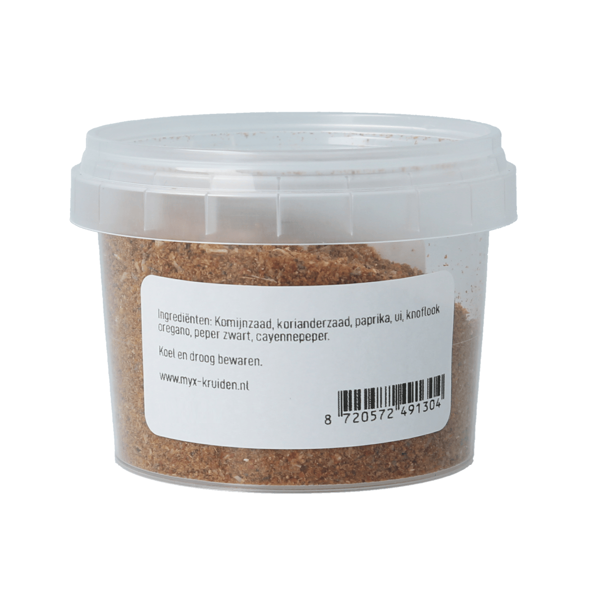 Myx Mexicaanse kruidenmix glutenvrij, 40g, kruiden en maaltijdmixen, close-up of the spice blend in a jar.