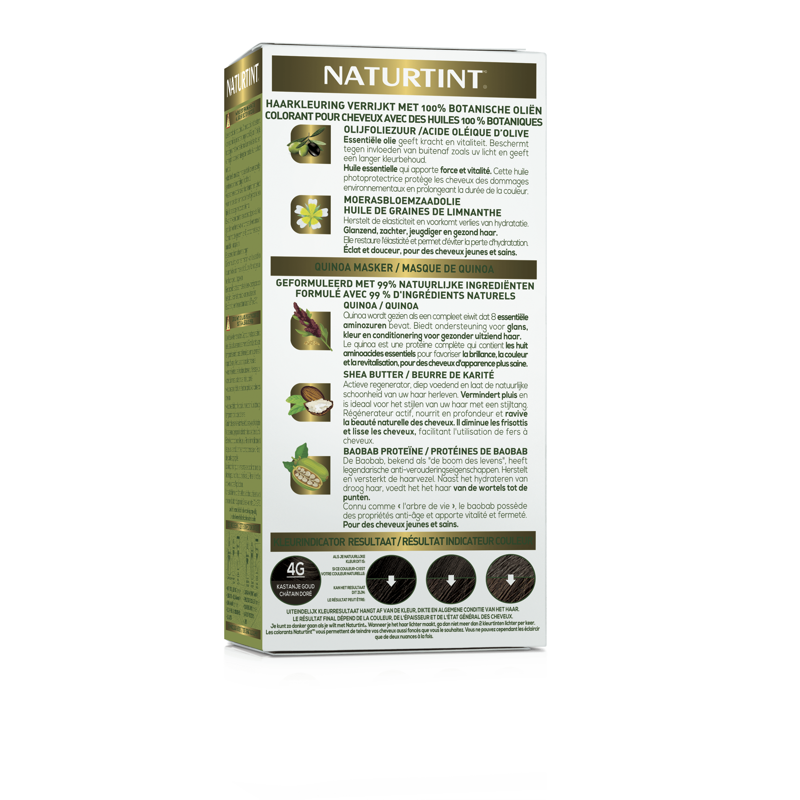 Naturtint 4G Kastanje Goud hair coloring cream in 170ml tube, showcasing the product packaging and color tone.