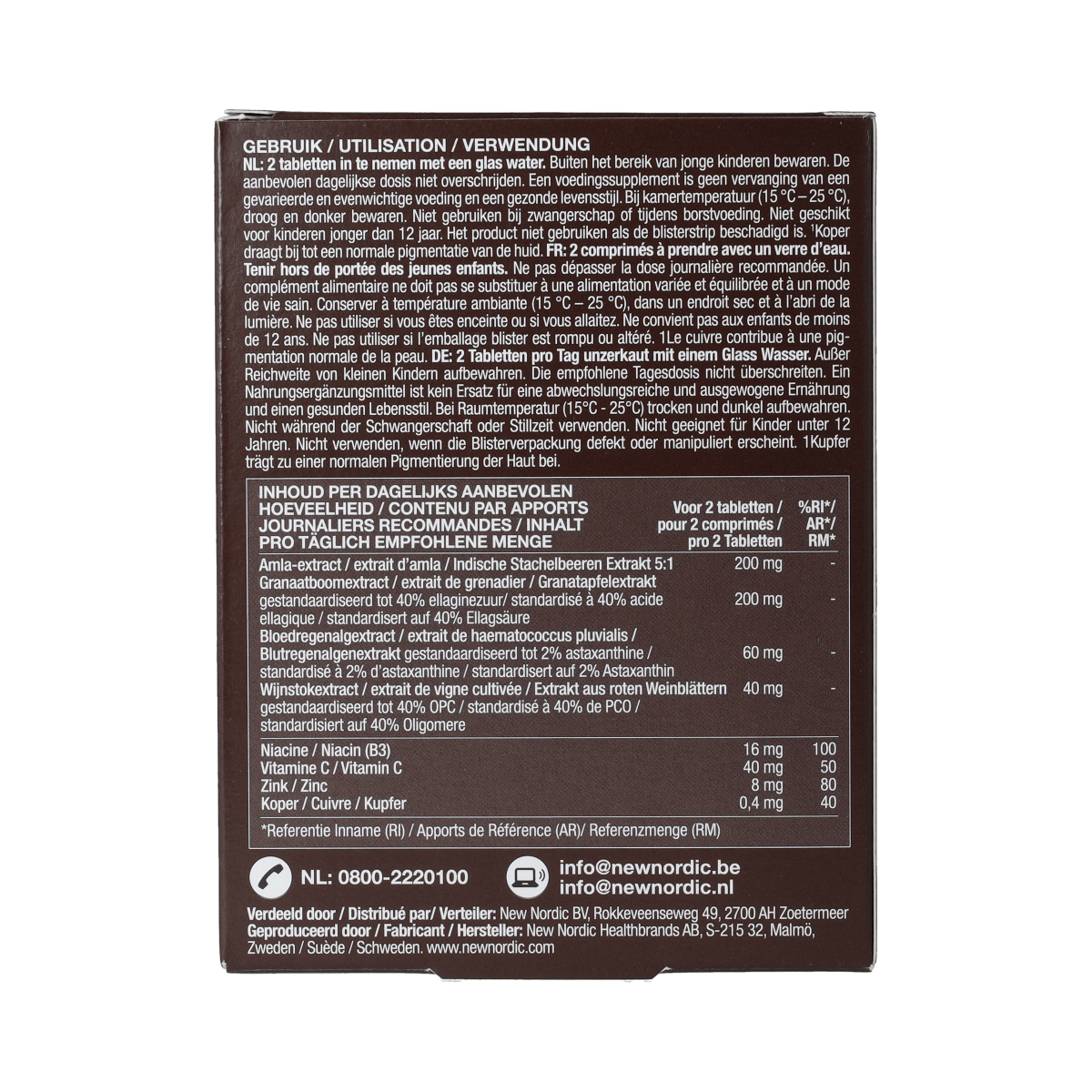 New Nordic Kruidenpreparaten 60.00 Tabletten New Nordic Pigment clear skin care  60.00 Tabletten