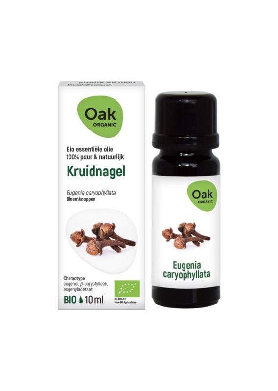 Organic Oak Clove Essential Oil in a 10ml bottle, natural and aromatic, ideal for aromatherapy and wellness applications.