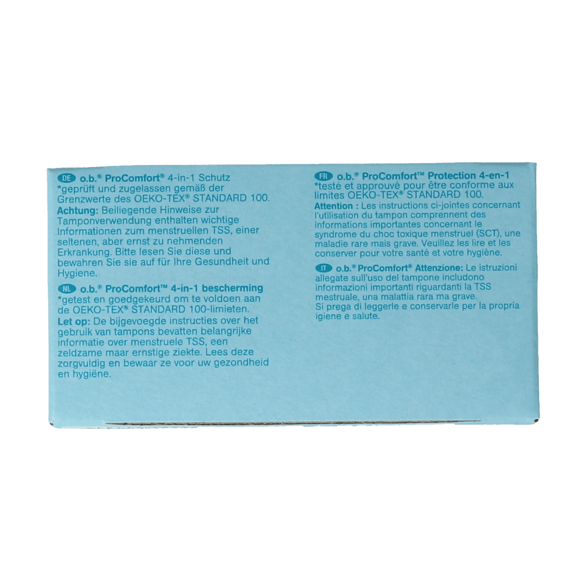 OB Tampons Pro Comfort Advanced Mini pack of 16 for women, compact and discreet feminine hygiene product.
