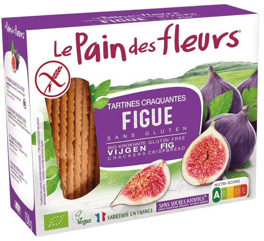 Pain Des Fleurs Broden en Crackers 150.00 Gram Pain Des Fleurs Op=Op Krokante crackers vijgen glutenvrij bio 150.00 Gram